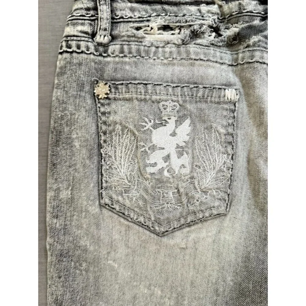 Coogi Cut Off Shorts Womens 32 Gray Denim Raw Hem Button Ladies.‎